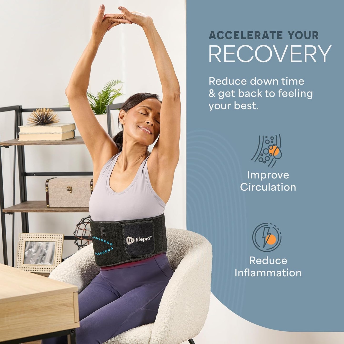 Red Light Therapy Belt - 660Nm & 850Nm near Infrared & Red Light Therapy for Body, Relaxing Muscle, Inflammation, Improve Circulation